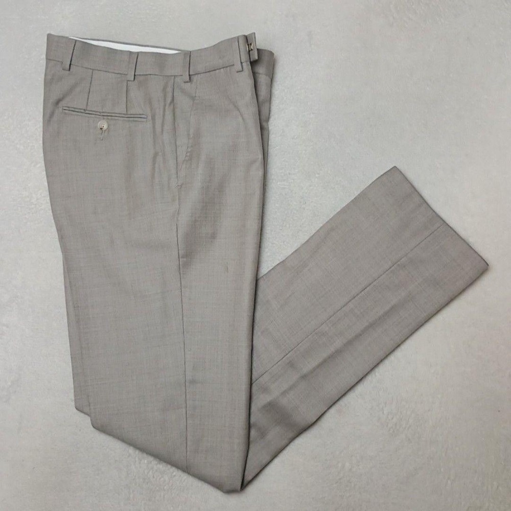 Suitsupply Pants Men 30x34 Beige Milano Slim Dress 110s Wool Viscose Suit Slacks